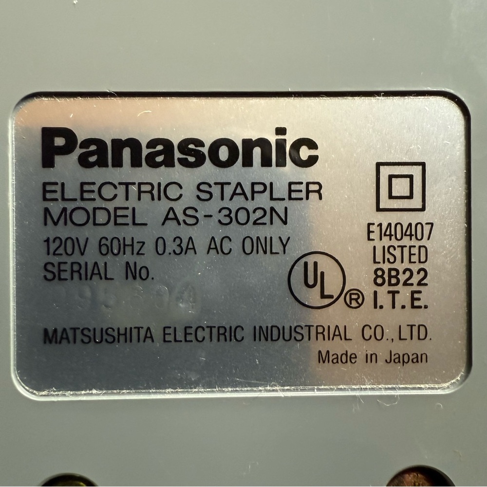 Panasonic Electric Stapler Model AS-302N - Picture 2 of 3